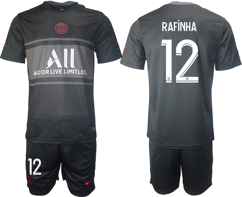 Men 2021-2022 Club Paris St German Second away black #12 Soccer Jersey->paris st german jersey->Soccer Club Jersey